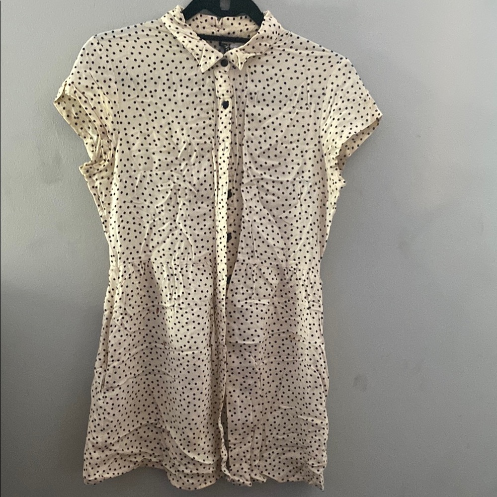Polka Dot Button-Up Dress